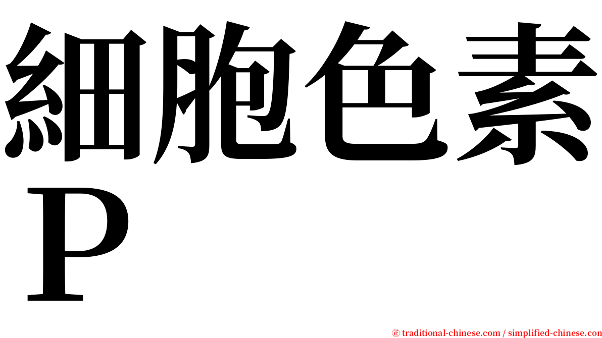 細胞色素Ｐ serif font