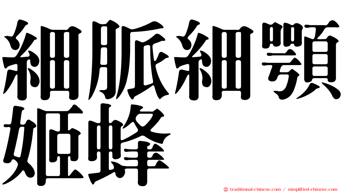 細脈細顎姬蜂