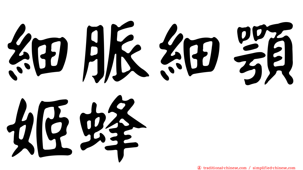 細脈細顎姬蜂