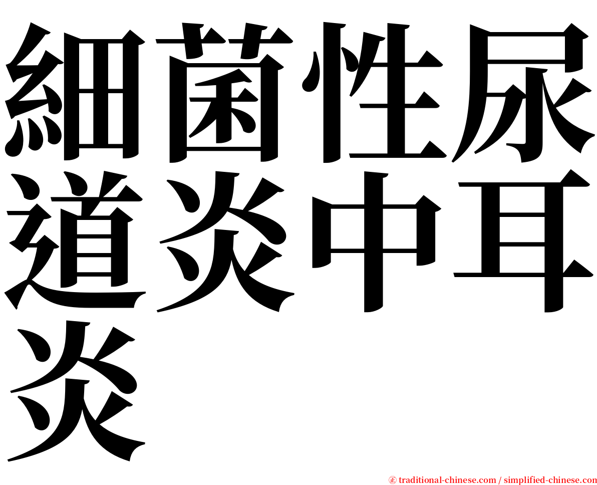 細菌性尿道炎中耳炎 serif font