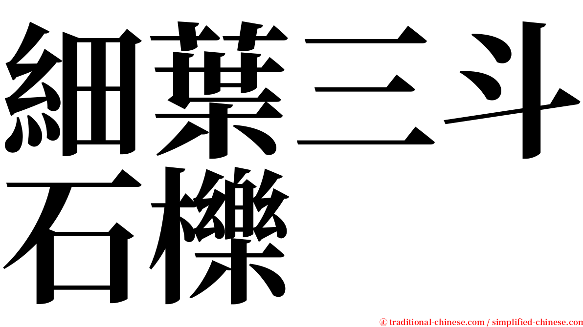 細葉三斗石櫟 serif font