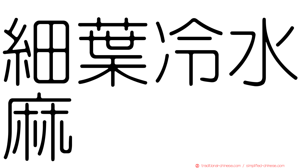 細葉冷水麻