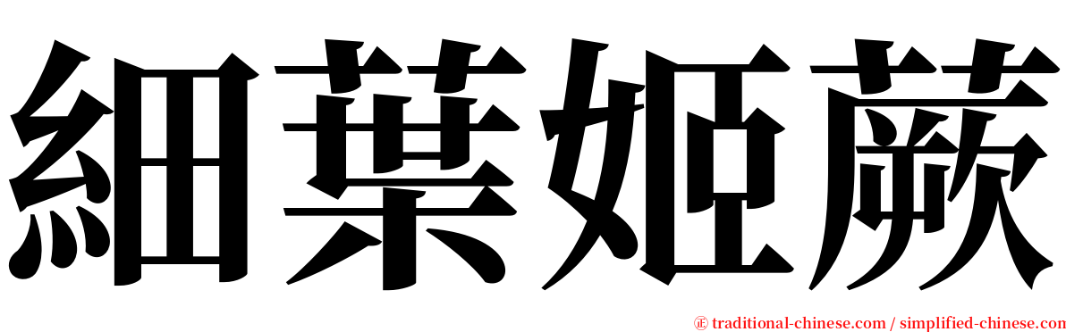 細葉姬蕨 serif font