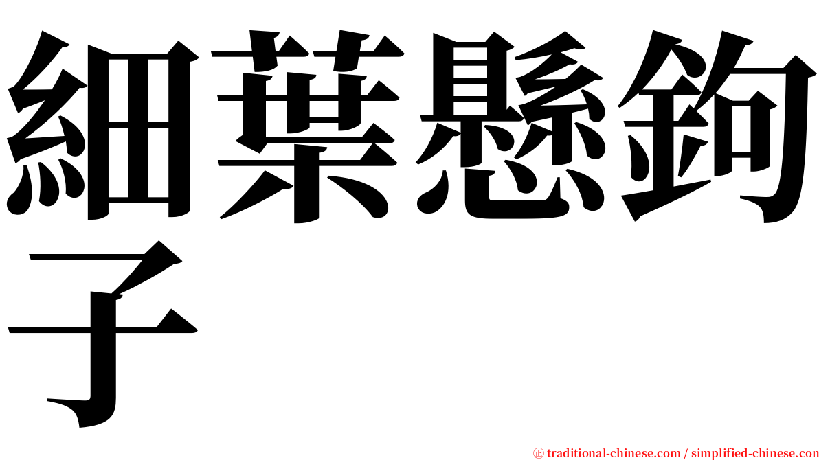 細葉懸鉤子 serif font