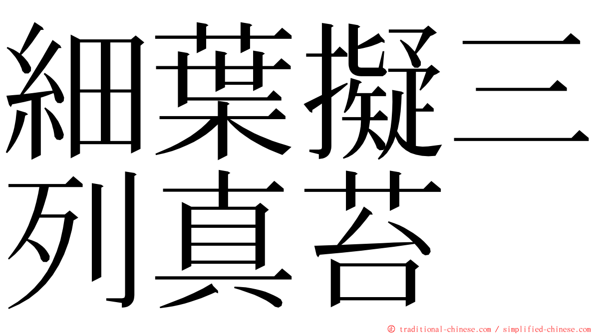 細葉擬三列真苔 ming font