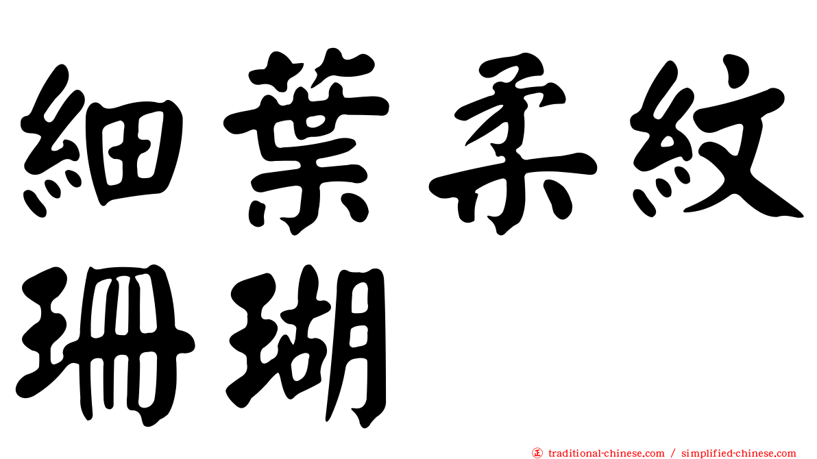 細葉柔紋珊瑚