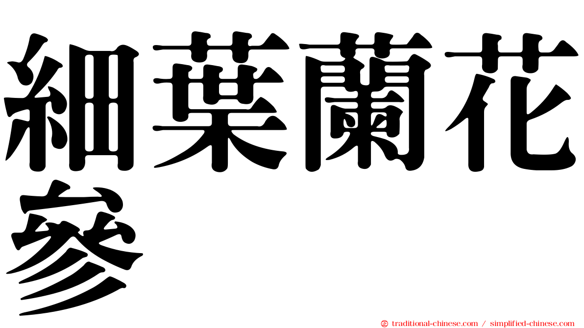 細葉蘭花參