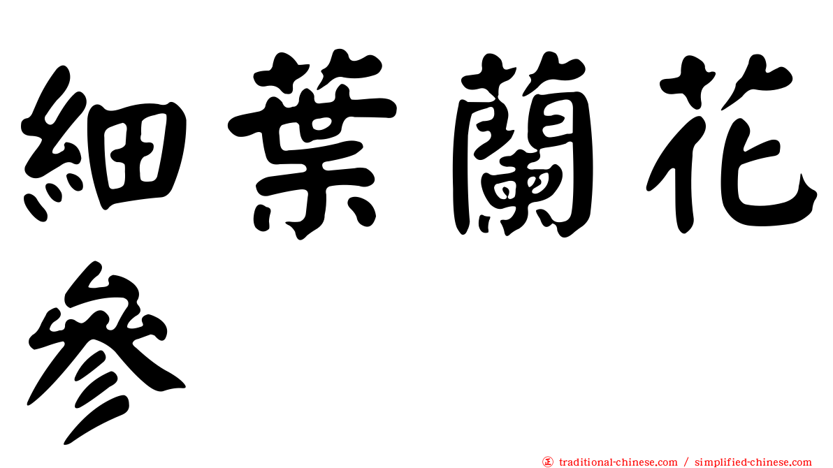 細葉蘭花參