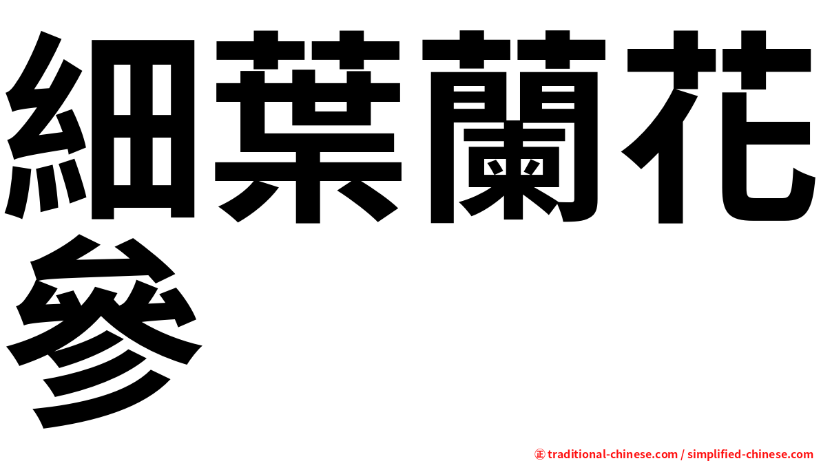 細葉蘭花參
