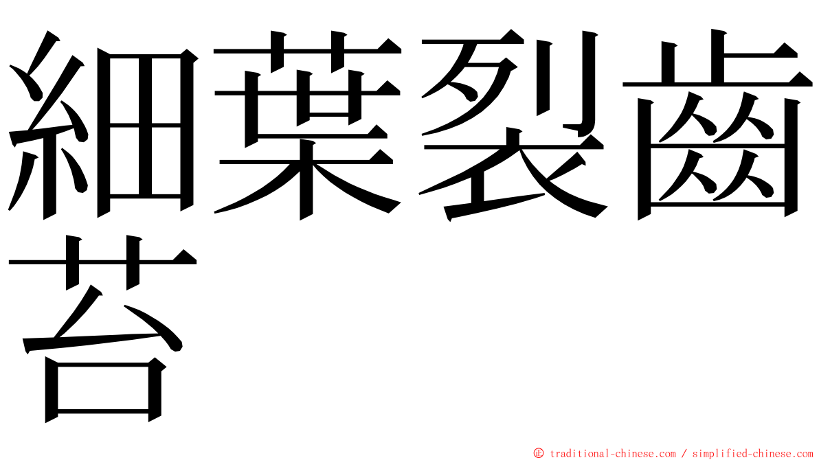 細葉裂齒苔 ming font