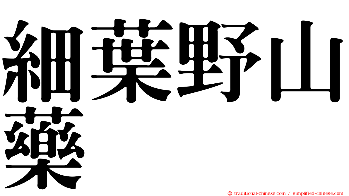 細葉野山藥