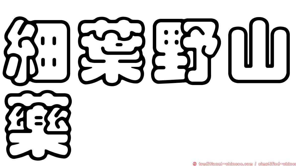 細葉野山藥