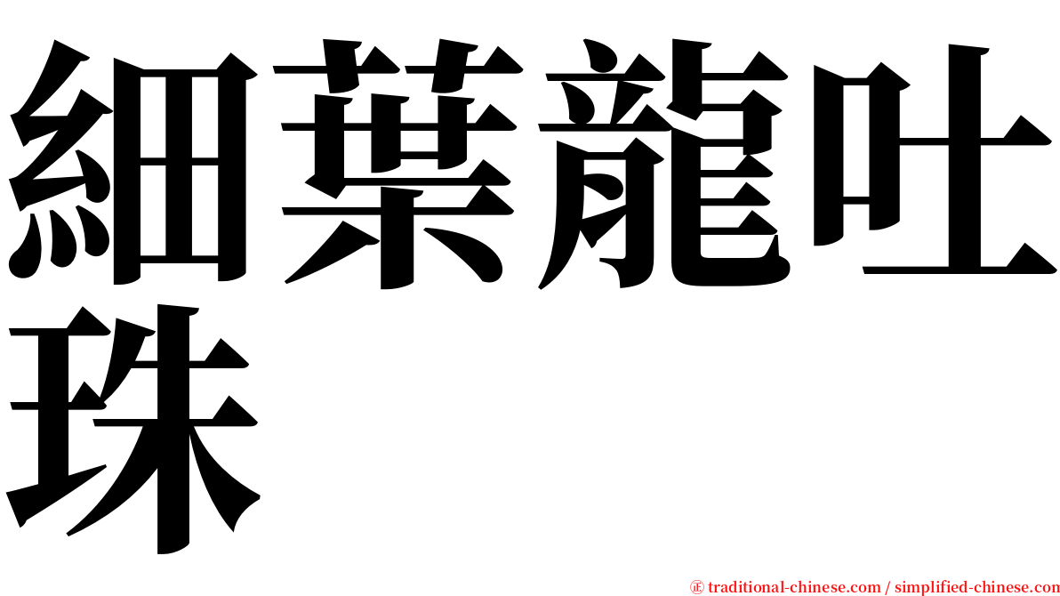 細葉龍吐珠 serif font