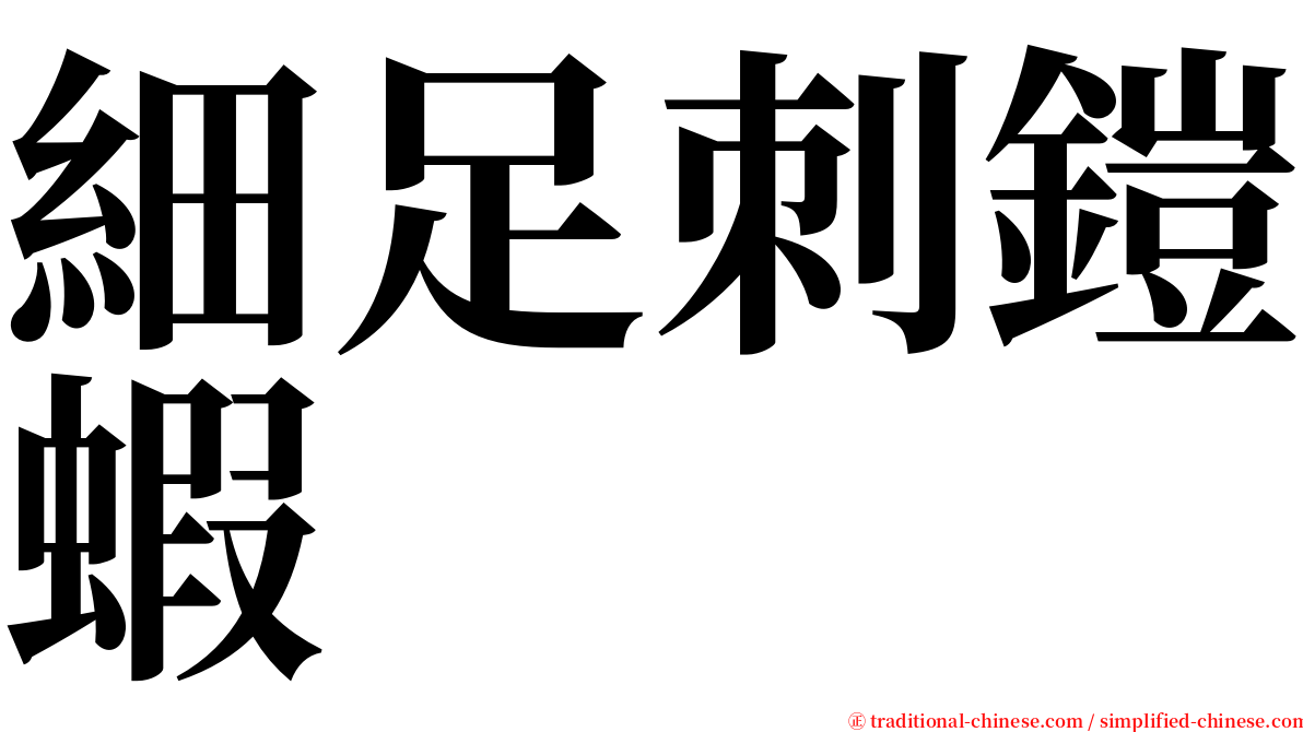 細足刺鎧蝦 serif font
