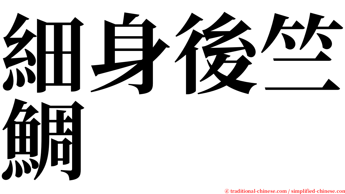 細身後竺鯛 serif font