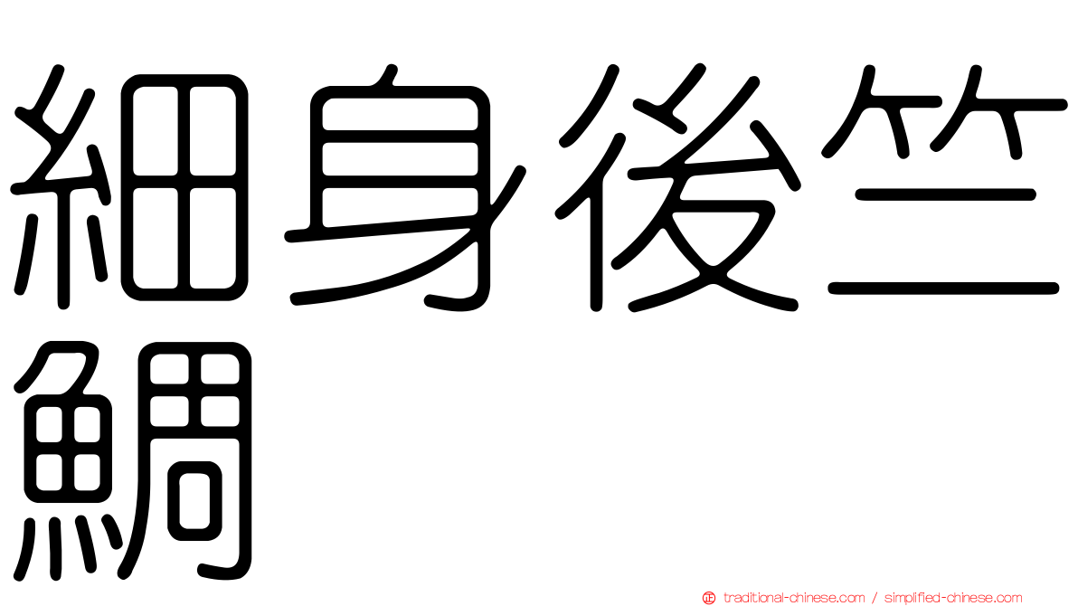 細身後竺鯛
