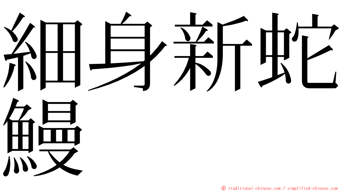細身新蛇鰻 ming font