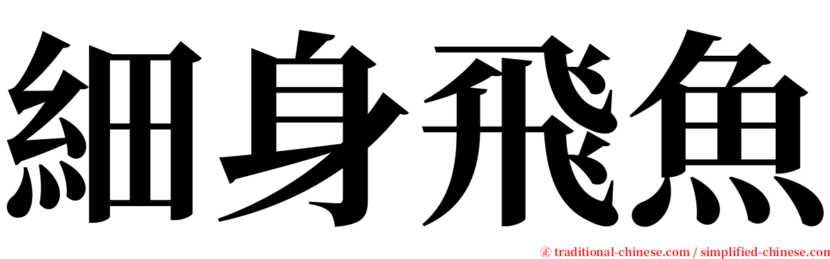 細身飛魚 serif font
