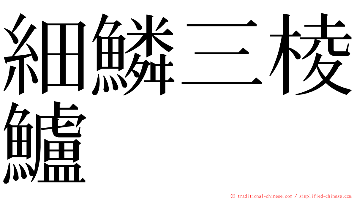 細鱗三棱鱸 ming font