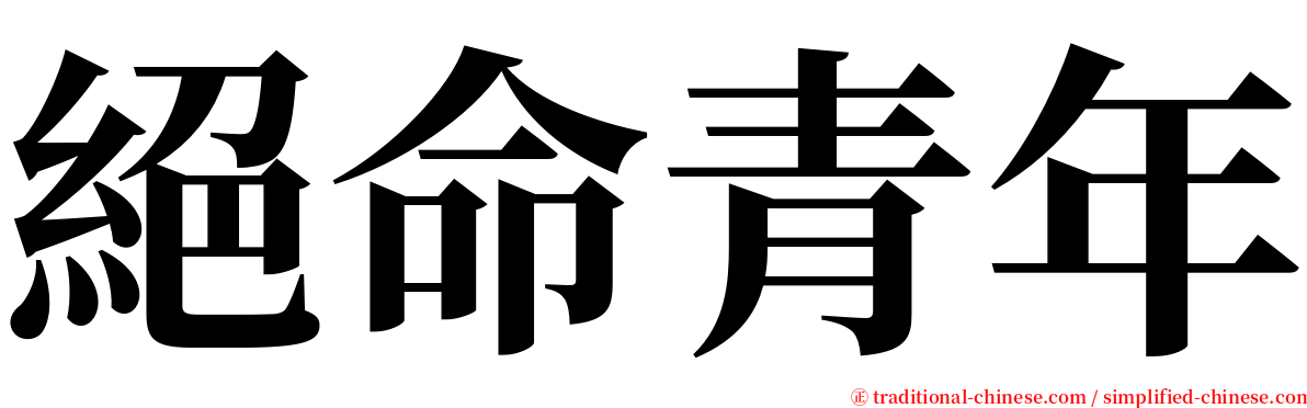 絕命青年 serif font