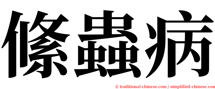 絛蟲病 serif font