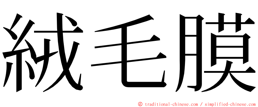 絨毛膜 ming font