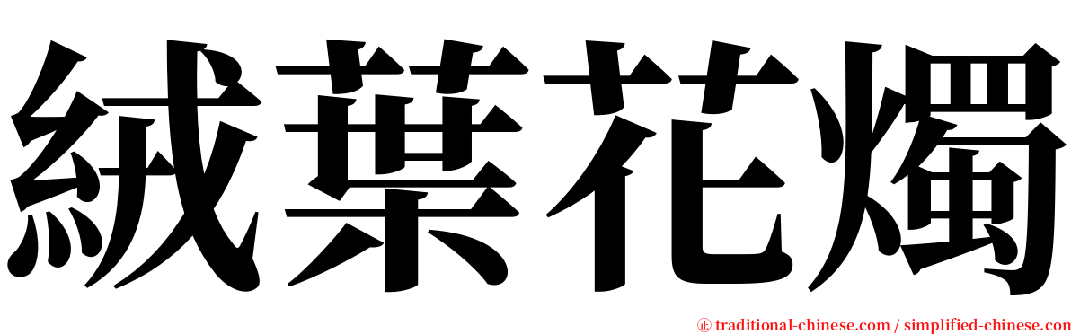 絨葉花燭 serif font