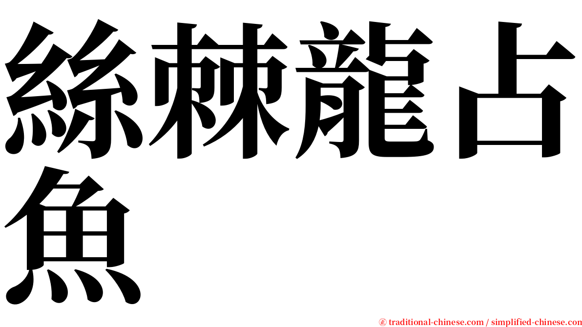 絲棘龍占魚 serif font