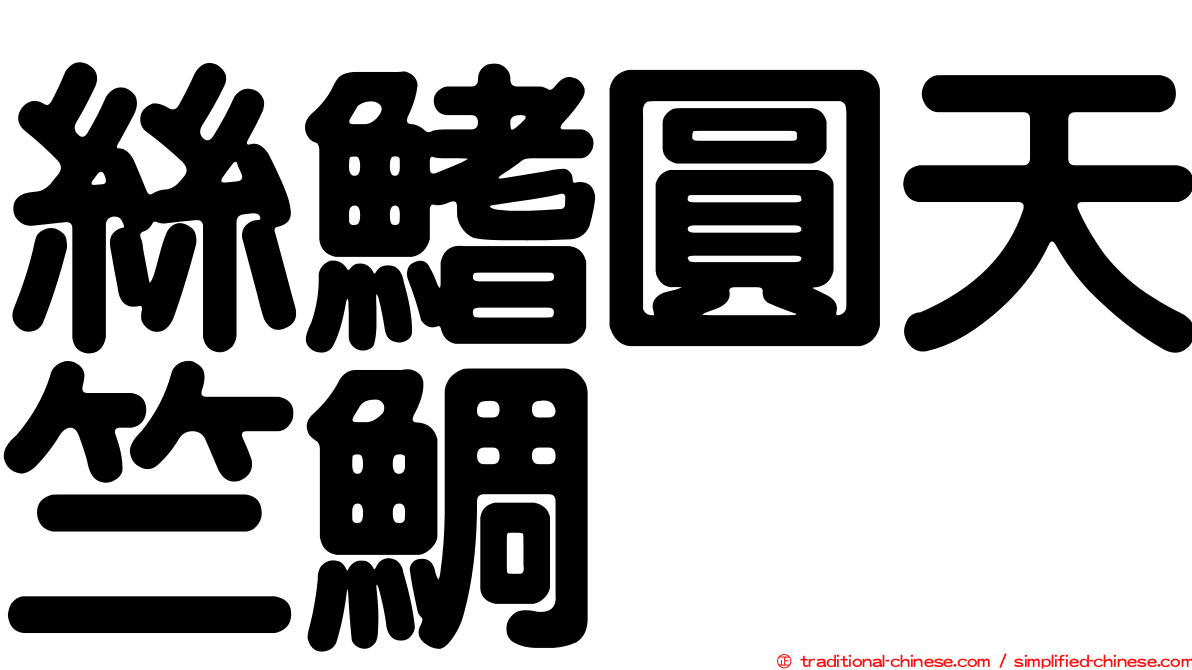 絲鰭圓天竺鯛