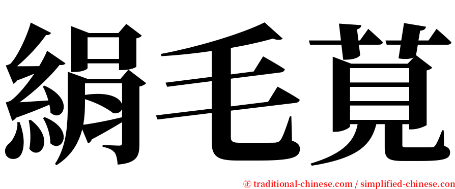 絹毛莧 serif font