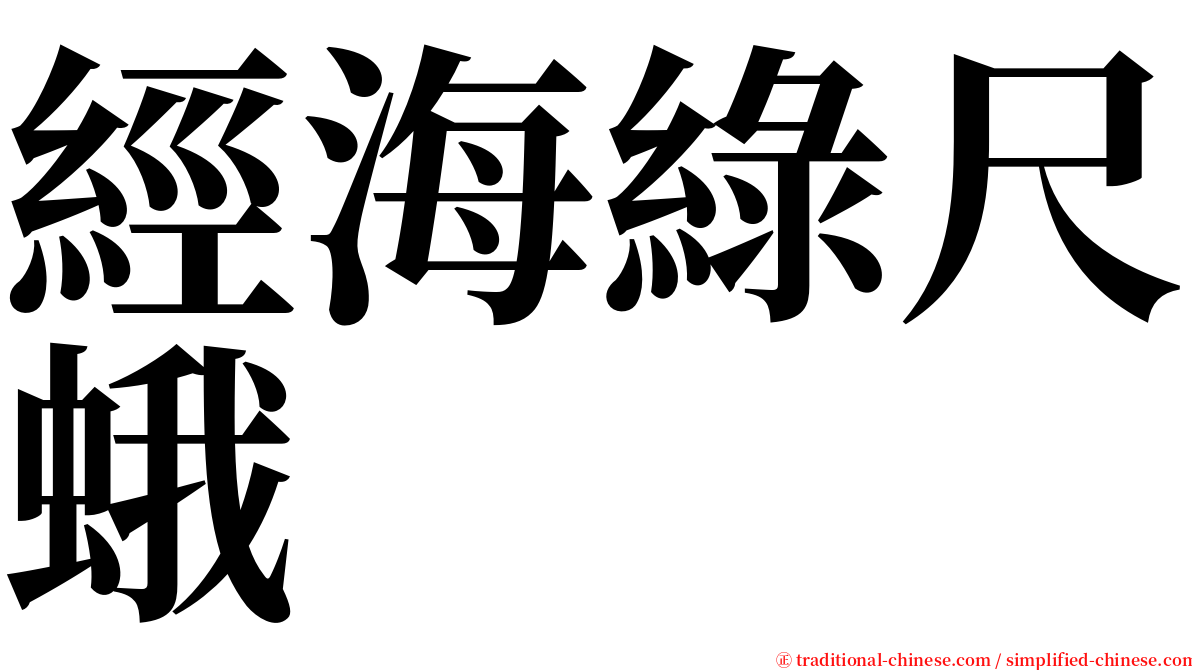 經海綠尺蛾 serif font
