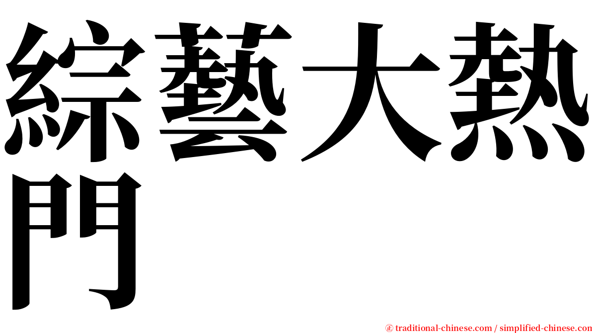 綜藝大熱門 serif font