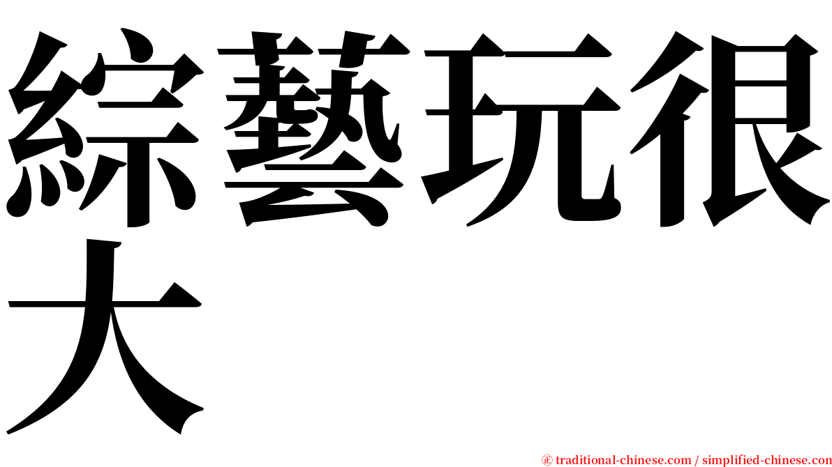 綜藝玩很大 serif font