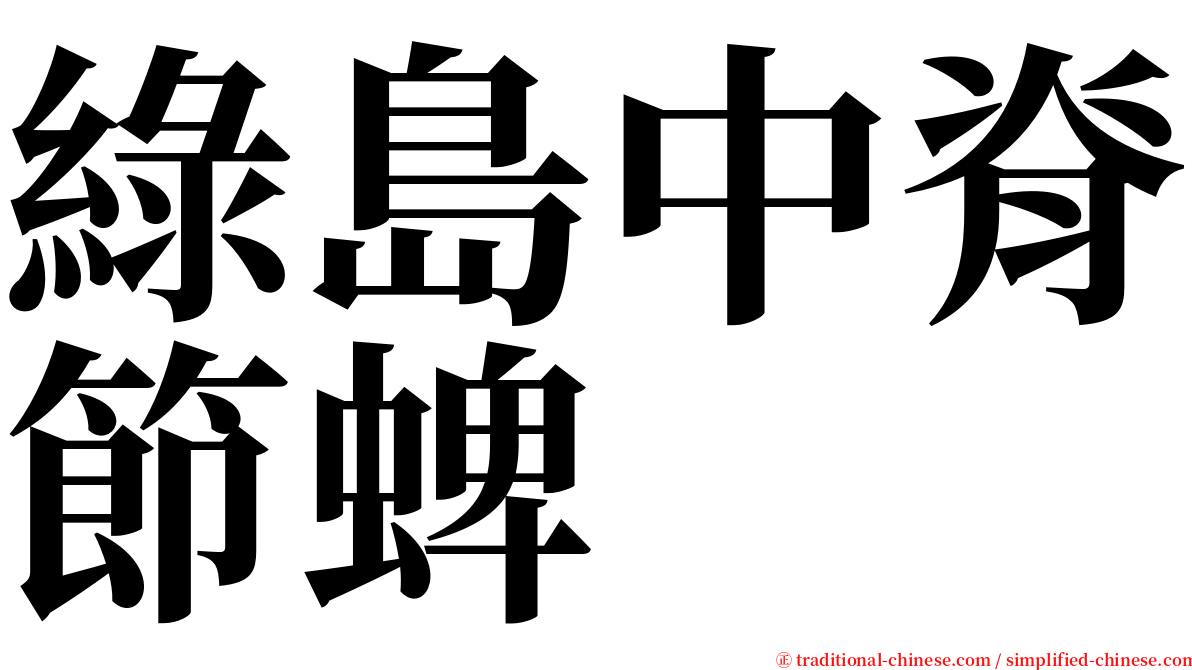 綠島中脊節蜱 serif font