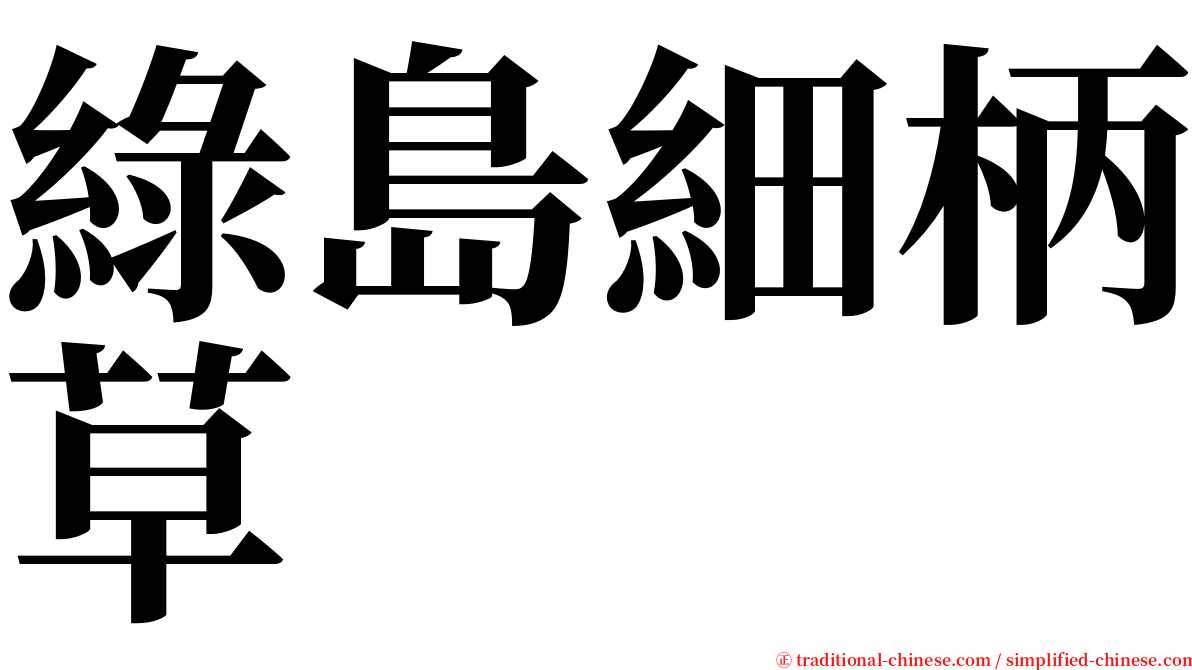 綠島細柄草 serif font