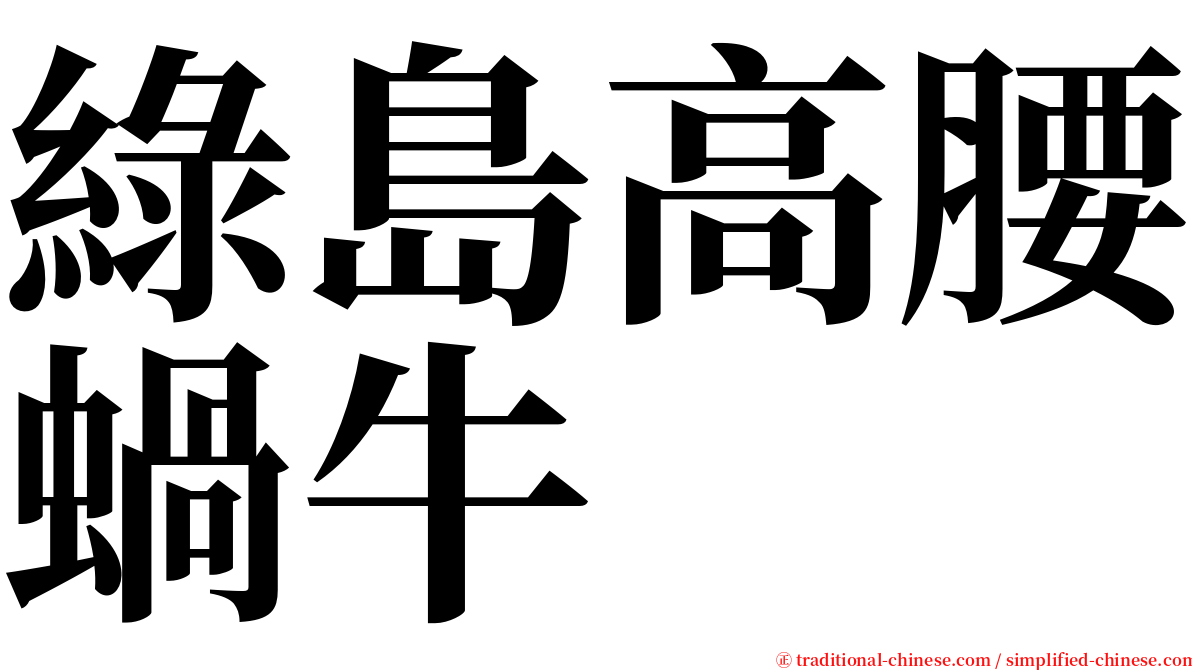 綠島高腰蝸牛 serif font
