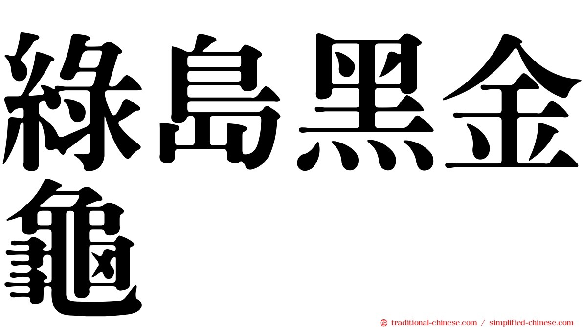 綠島黑金龜