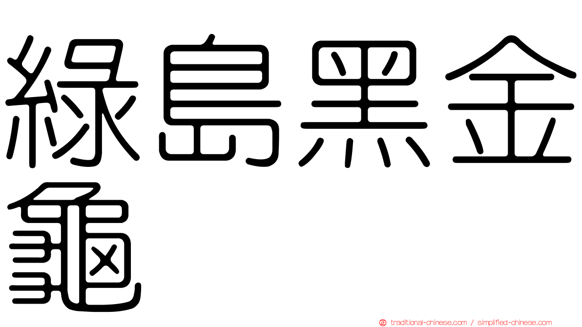 綠島黑金龜