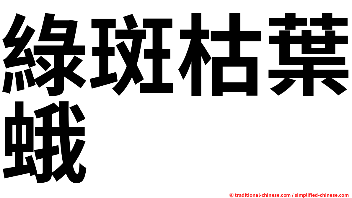 綠斑枯葉蛾