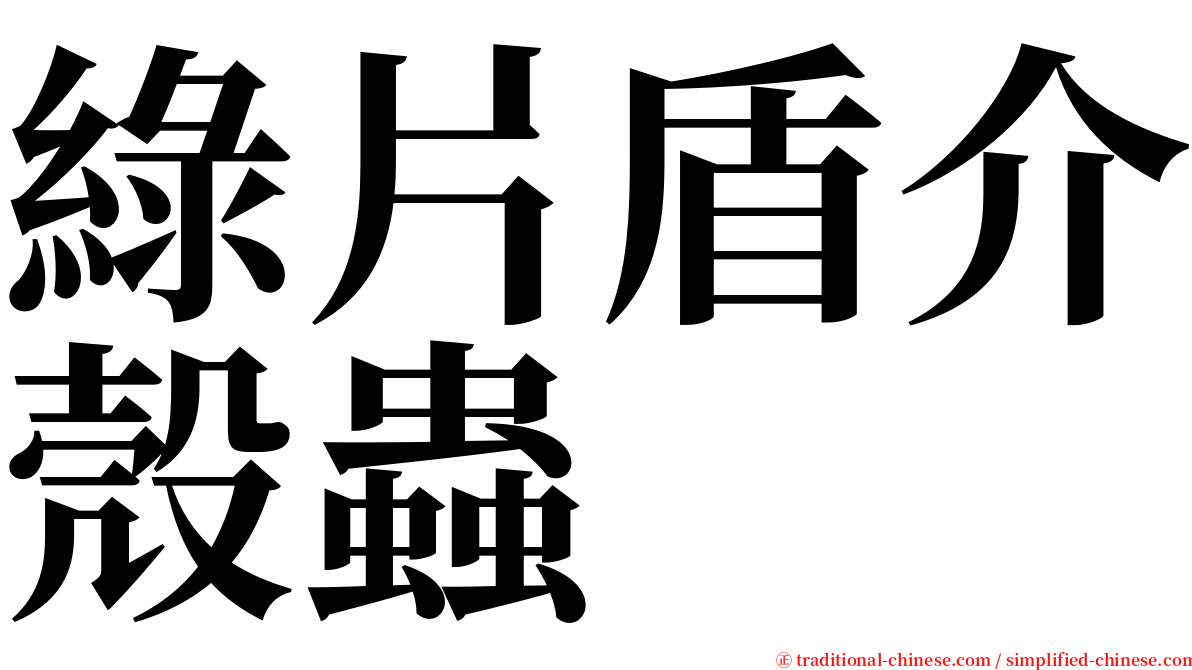 綠片盾介殼蟲 serif font