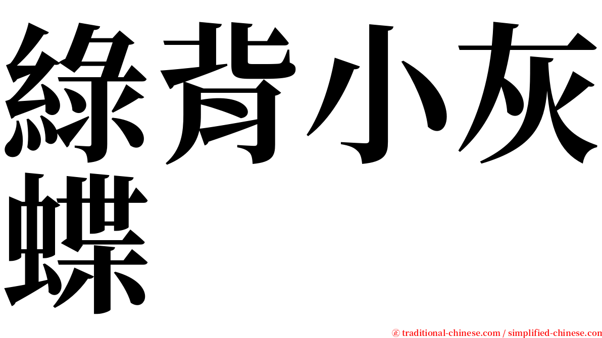 綠背小灰蝶 serif font
