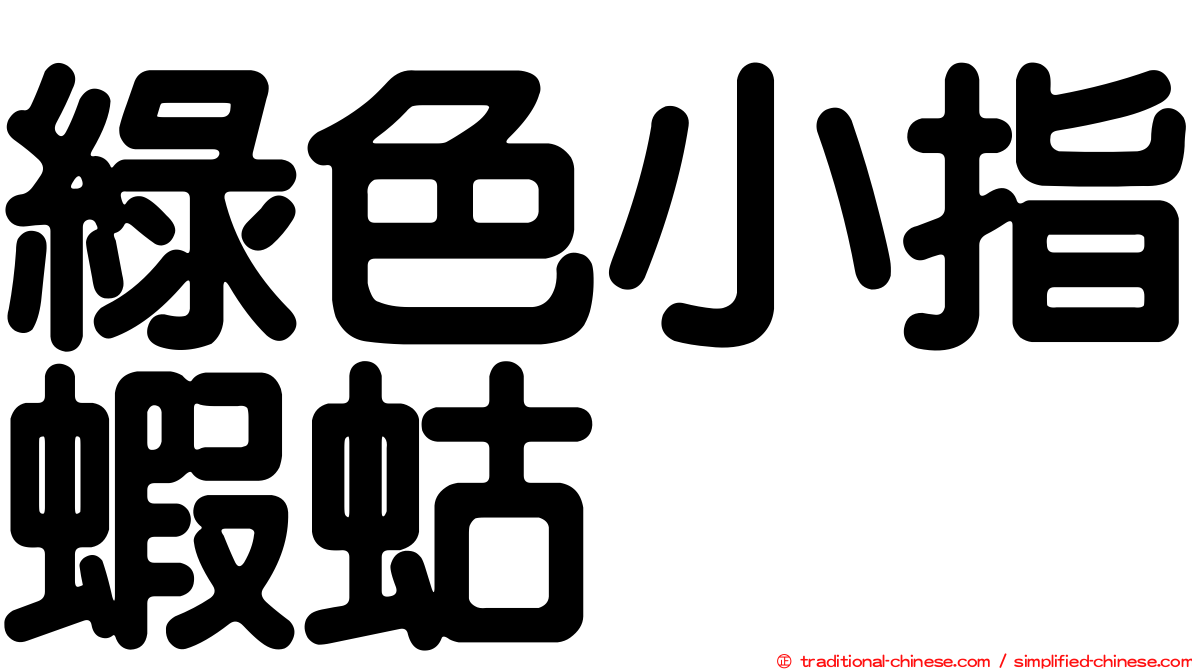 綠色小指蝦蛄