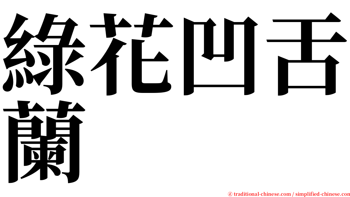 綠花凹舌蘭 serif font