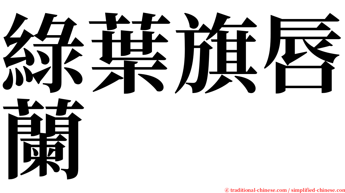 綠葉旗唇蘭 serif font