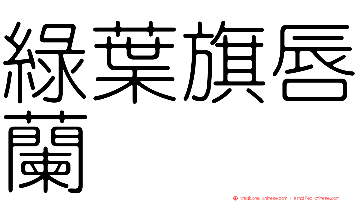 綠葉旗唇蘭