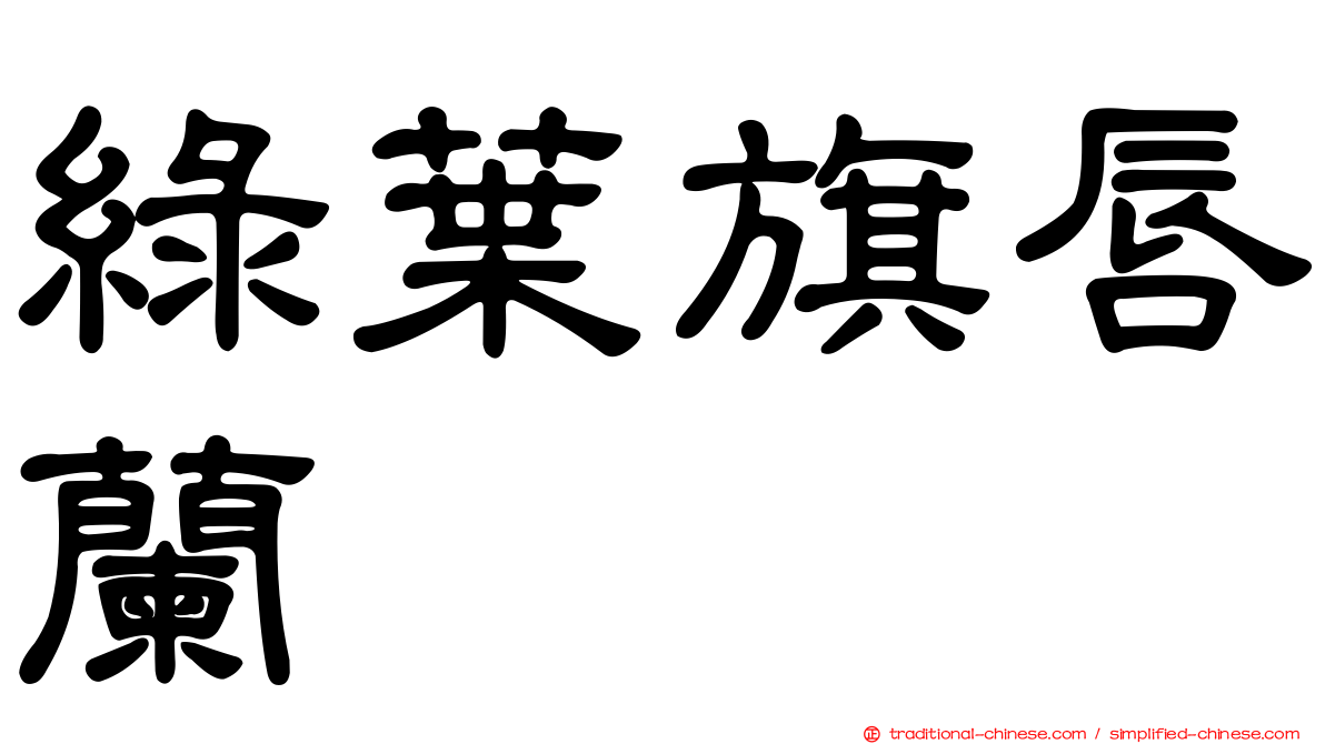 綠葉旗唇蘭