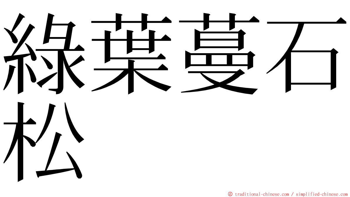 綠葉蔓石松 ming font