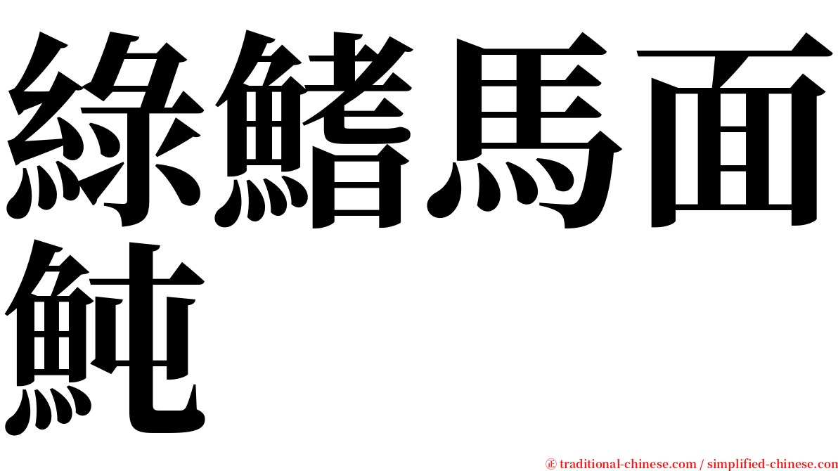 綠鰭馬面魨 serif font