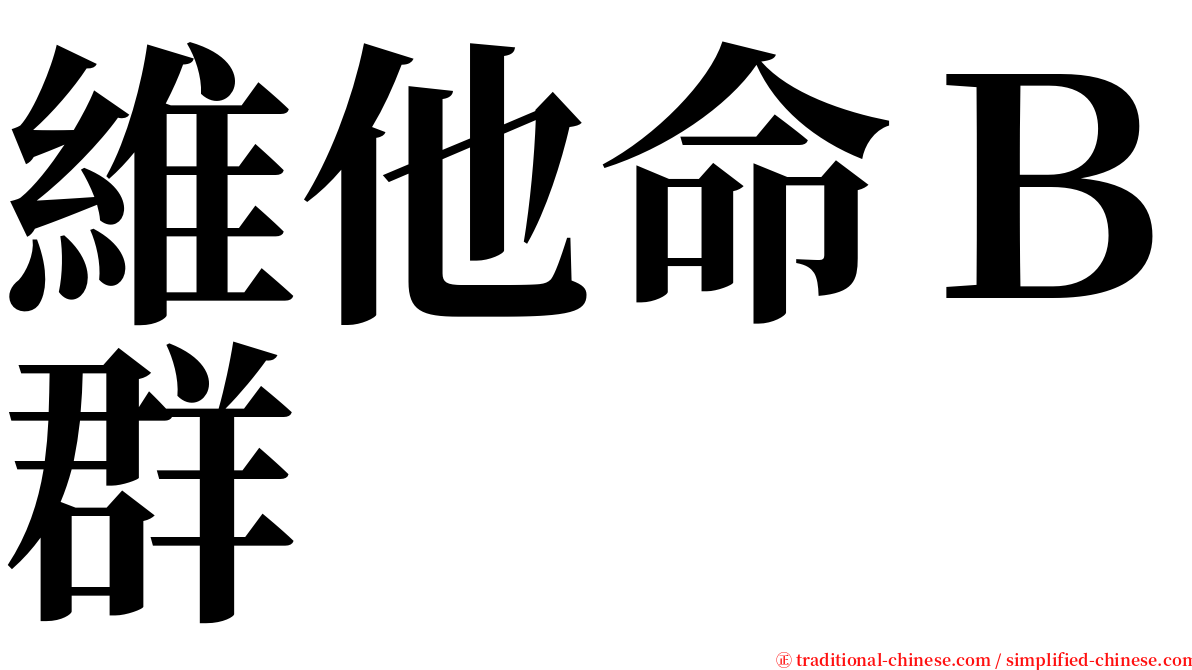 維他命Ｂ群 serif font