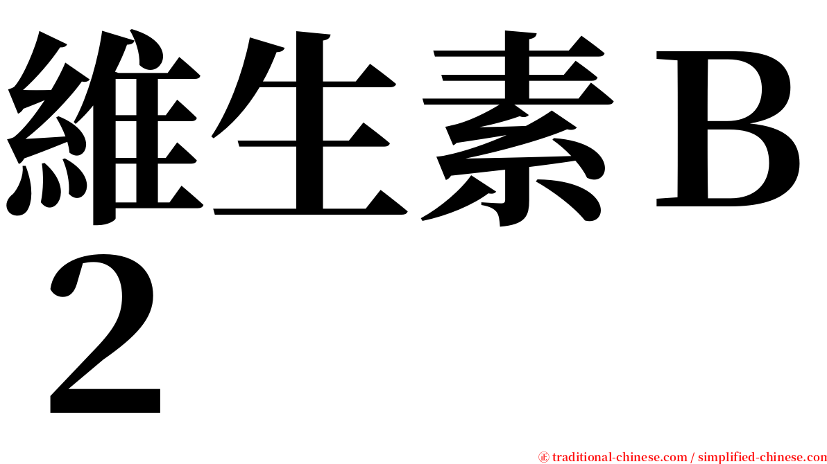 維生素Ｂ２ serif font